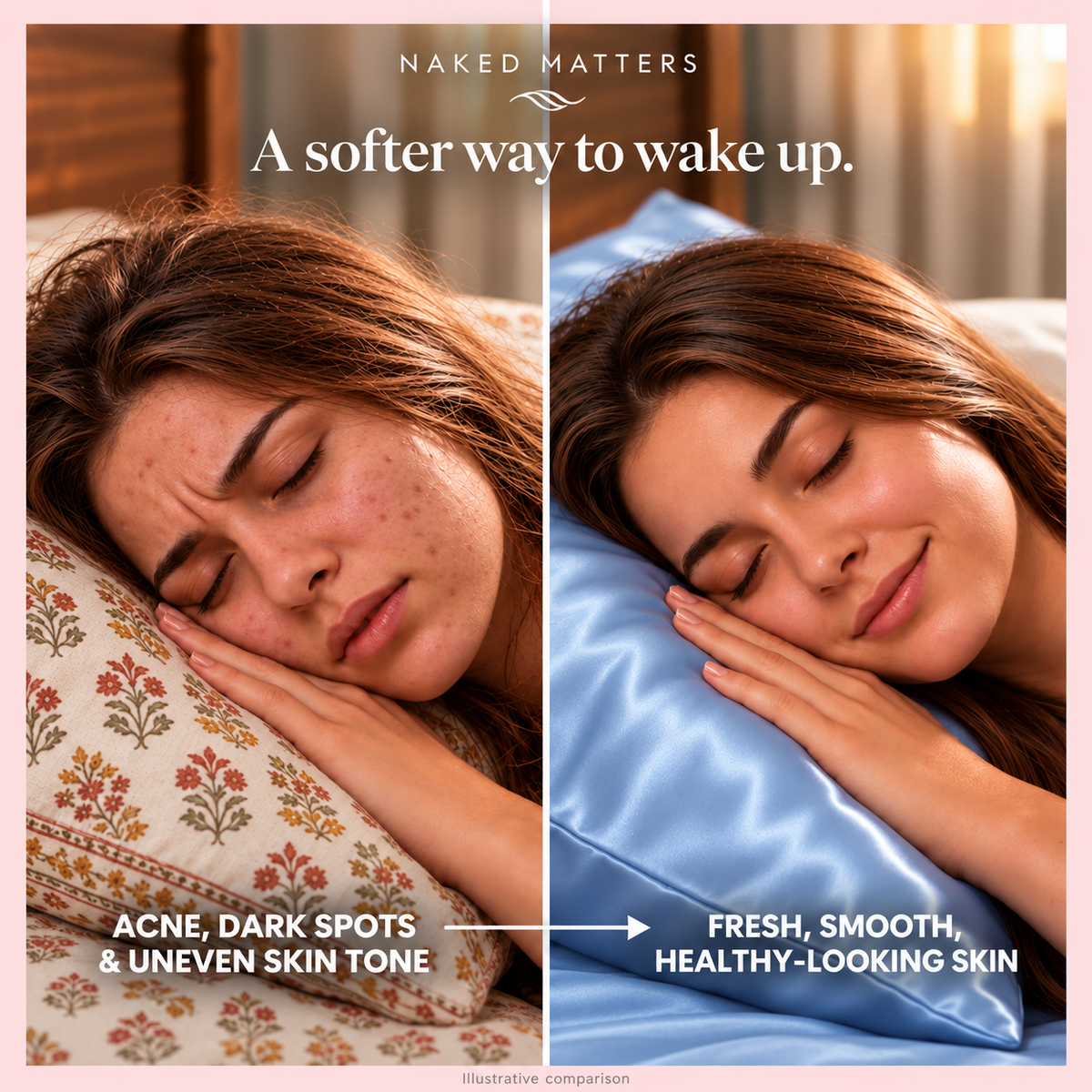 DreamGlow Pillowcase Satin + Silk
